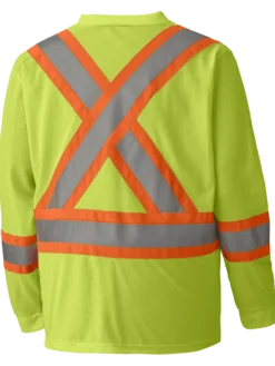 Hi-Vis Work Wear Pioneer Hi Viz Safety Long-Sleeved Shirt | Micro Mesh | Sizes Small - 5XL