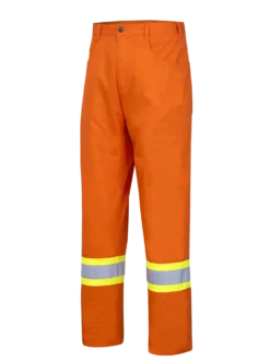 Hi-Vis Work Wear Pioneer Hi Viz Cotton Safety Pants - Ultra Cool/Cotton Twill | Orange | Sizes Waist 30" - 40"