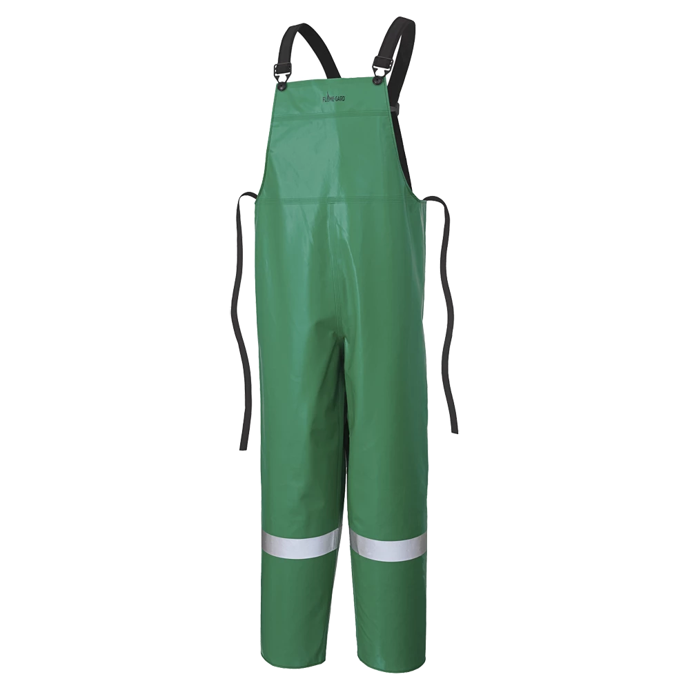 Ranpro CA-43® FR Chemical/Acid Resistant Safety Bib Pants - PVC/Poly | Green | Sizes Small - 4XL Flame Resistant Work Wear 3 Ranpro CA-43® FR Chemical/Acid Resistant Safety Bib Pants - PVC/Poly | Green | Sizes Small - 4XL Flame Resistant Work Wear