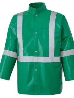 Flame Resistant Work Wear Ranpro CA-43® FR Chemical/Acid Resistant Safety Jacket - PVC/Poly | Green | Sizes Small - 4XL
