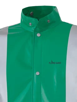Flame Resistant Work Wear Ranpro CA-43® FR Chemical/Acid Resistant Safety Jacket - PVC/Poly | Green | Sizes Small - 4XL 9 Flame Resistant Work Wear Ranpro CA-43® FR Chemical/Acid Resistant Safety Jacket - PVC/Poly | Green | Sizes Small - 4XL