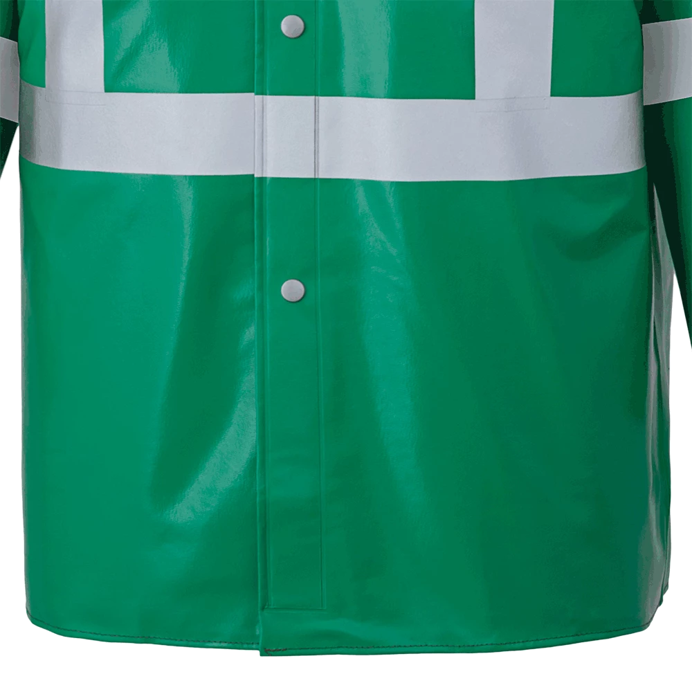 Flame Resistant Work Wear Ranpro CA-43® FR Chemical/Acid Resistant Safety Jacket - PVC/Poly | Green | Sizes Small - 4XL 7 Flame Resistant Work Wear Ranpro CA-43® FR Chemical/Acid Resistant Safety Jacket - PVC/Poly | Green | Sizes Small - 4XL