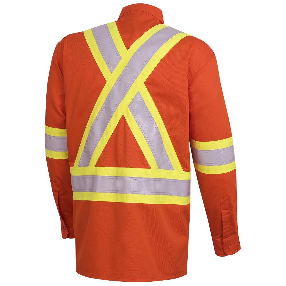 Pioneer FR-TECH® FR/ARC Rated 7 Oz Hi Viz Safety Shirt - 88/12 | Orange | Small - 4XL 4 Pioneer FR-TECH® FR/ARC Rated 7 Oz Hi Viz Safety Shirt - 88/12 | Orange | Small - 4XL