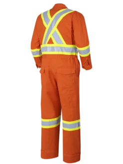 Flame Resistant Work Wear Pioneer FR-TECH® FR/ARC Rated 7 Oz Hi Viz Safety Coveralls 88/12 | Orange | Sizes 36 - 60