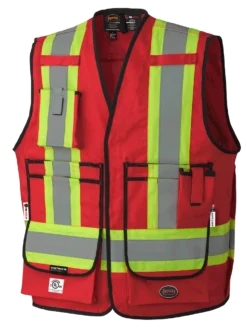 Flame Resistant Work Wear Pioneer FR-TECH® 88/12 FR/ARC Rated Surveyor's Safety Vest 7 Oz | Sizes S - 4XL
