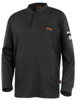 Flame Resistant Work Wear Pioneer 100% Cotton FR Interlock 7 Oz. Henley Shirt | Sizes S - 5XL