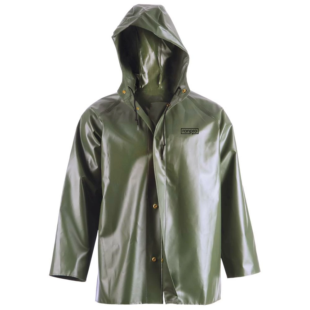 Work Wear Ranpro Canadian Heavy Duty Cold Flex Hooded Rain Jacket | Olive Green | S-4XL 3 Work Wear Ranpro Canadian Heavy Duty Cold Flex Hooded Rain Jacket | Olive Green | S-4XL