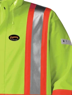 Pioneer FR WATERPROOF SFTY LONG COAT | PU STRETCH / DET. HOOD | Sizes S - 5XL