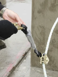 Peakworks E4 Shock Absorbing Lanyard W/ Single Leg Snap & ADP Rope Grab - 2 Ft