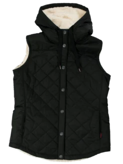 Tough Duck WV02 Women's Quilted Sherpa Lined Vest | Black | S - 2XL Work Wear