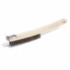 Cleanflow Maintenance Supplies Wire Scratch Brush - 14" Wooden Handle - With Scraper