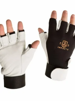 Impacto Anti-Vibration Pearl Leather Series Half Finger Glove With Air Glove® Technology Work Gloves