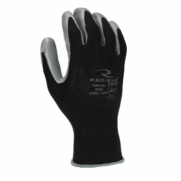 Work Gloves Radians Lightweight Polyester Glove With Smooth Nitrile Palm - Pack Of 12 Pairs 4 Work Gloves Radians Lightweight Polyester Glove With Smooth Nitrile Palm - Pack Of 12 Pairs