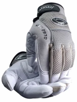 Work Gloves Caiman® 2970 Deerskin Padded Palm Knuckle Protection Mechanics Gloves