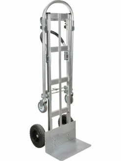 Kleton Material Handling Facility Equipment Convertible Aluminum Hand Truck - Flat Free Wheels - 800 Lbs Capacity