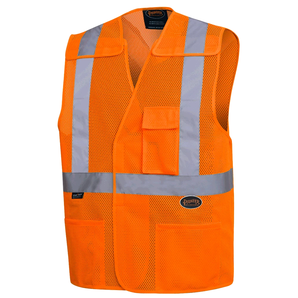 Hi-Vis Work Wear Pioneer Hi Viz Tear-Away Mesh Safety Vest W/ 2" Tape | Sizes Small - 5XL 3 Hi-Vis Work Wear Pioneer Hi Viz Tear-Away Mesh Safety Vest W/ 2" Tape | Sizes Small - 5XL