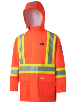 Pioneer 5880 Hi Vis FR PU/Cotton Rain Jacket | XS-4XL