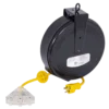Lighting Startech Steel Retractable Extension Cord Reel - SJTW 14/3 - Triple Outlet - 30 Ft Length