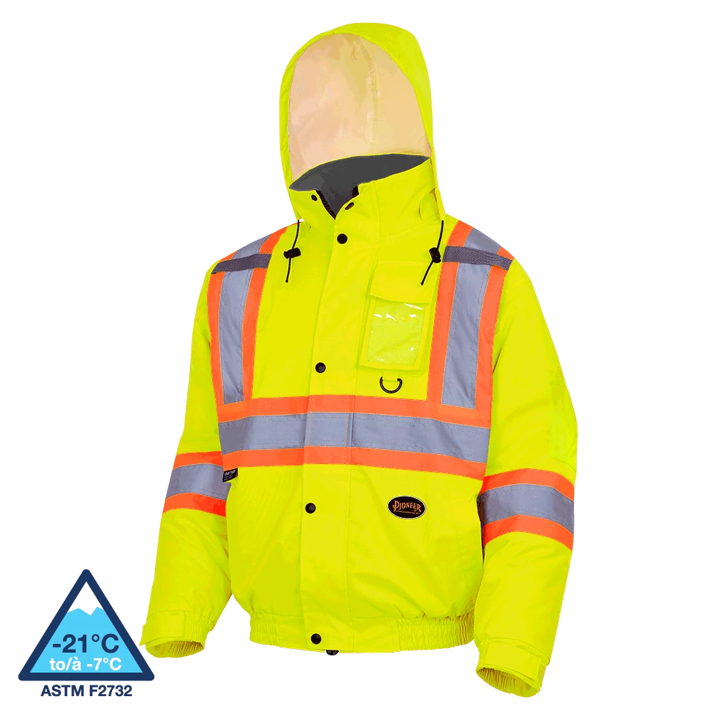 Pioneer Hi-Vis Waterproof Quilted Safety Bomber | S-5XL 3 Pioneer Hi-Vis Waterproof Quilted Safety Bomber | S-5XL