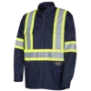 Pioneer Hi Viz Poly/Cotton Work Shirt | Navy | Sizes S - 4XL