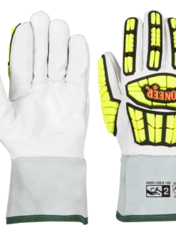 Pioneer Cut And Impact-Resistant Goatskin Gauntlet Cuff Gloves (Cut Level A5)