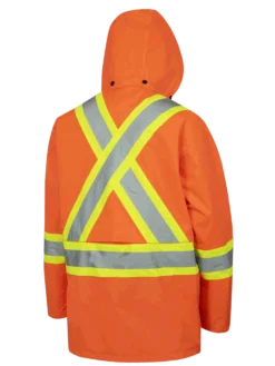 Hi-Vis Work Wear Pioneer 150D Waterproof Hi Vis Rain Jacket | XS-5XL