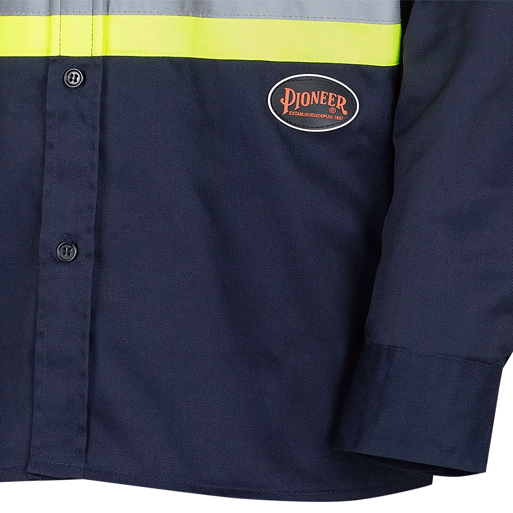 Pioneer Hi Viz Poly/Cotton Work Shirt | Navy | Sizes S - 4XL 6 Pioneer Hi Viz Poly/Cotton Work Shirt | Navy | Sizes S - 4XL