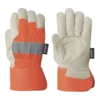 Pioneer 536 Hi Vis Fitter's Cowgrain Gloves (Inside Elastic) | Pack Of 12 Pairs