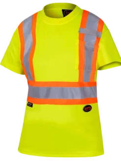 Pioneer Women's Hi Viz Birdseye Safety T-Shirt | Sizes XS - 4XL Hi-Vis Work Wear