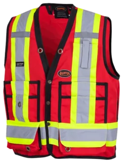 Pioneer Hi Viz Surveyor's Safety Vest - 150D Woven Twill Poly | Sizes Small - 4XL Hi-Vis Work Wear
