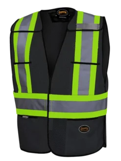 Hi-Vis Work Wear Pioneer Hi Viz Safety Tear-Away Poly Mesh Vest - One Size Fits Most