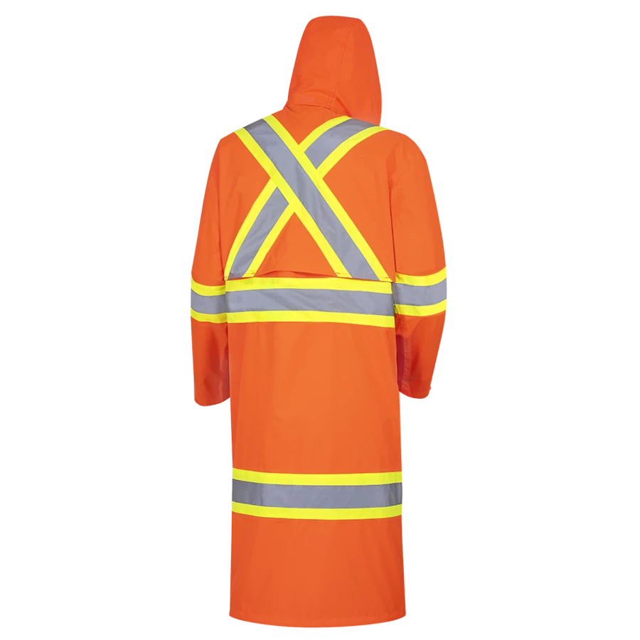 Hi-Vis Work Wear Pioneer The Rock 300D Oxford Polyester Waterproof Safety Long Coat | S-5XL 10 Hi-Vis Work Wear Pioneer The Rock 300D Oxford Polyester Waterproof Safety Long Coat | S-5XL