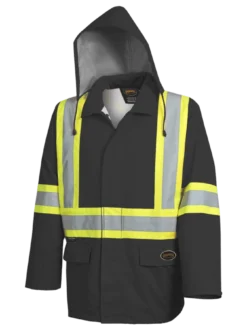 Pioneer The Rock 300D Oxford Polyester Waterproof Safety Rain Jacket | S-5XL Hi-Vis Work Wear