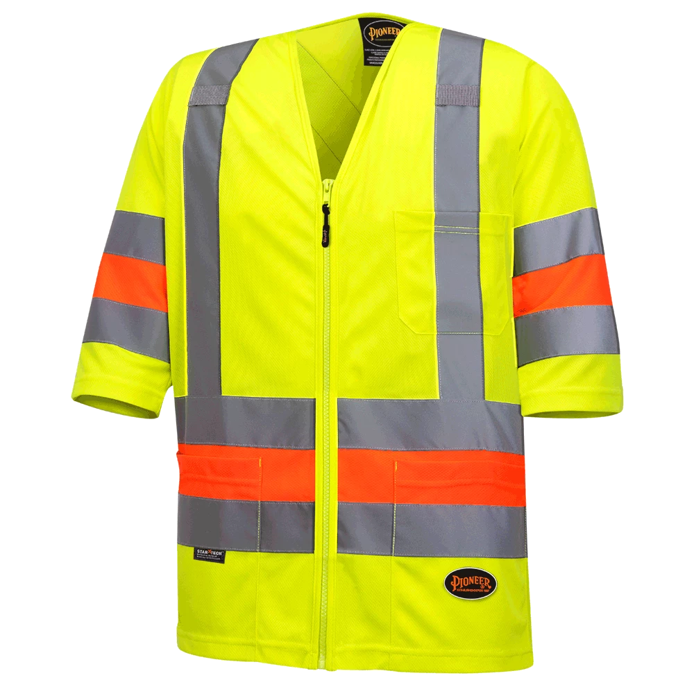 Pioneer Hi Viz Short Sleeved Quebec Traffic Shirt | Yellow | Sizes XS - 4XL 3 Pioneer Hi Viz Short Sleeved Quebec Traffic Shirt | Yellow | Sizes XS - 4XL