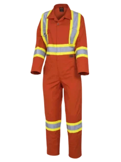 Pioneer Women's Poly/Cotton Safety Coveralls | Orange | XS-2XL Hi-Vis Work Wear
