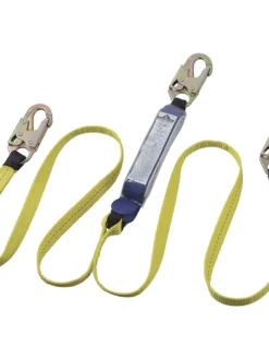 Peakworks Shock Absorbing Lanyards W/ Snap Hooks, Twin Legs, 6' Safety Equipment