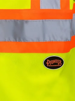 Hi-Vis Work Wear Pioneer Hi Viz Birdseye Safety T-Shirt W/ Tape On Sleeve | Sizes XS - 5XL