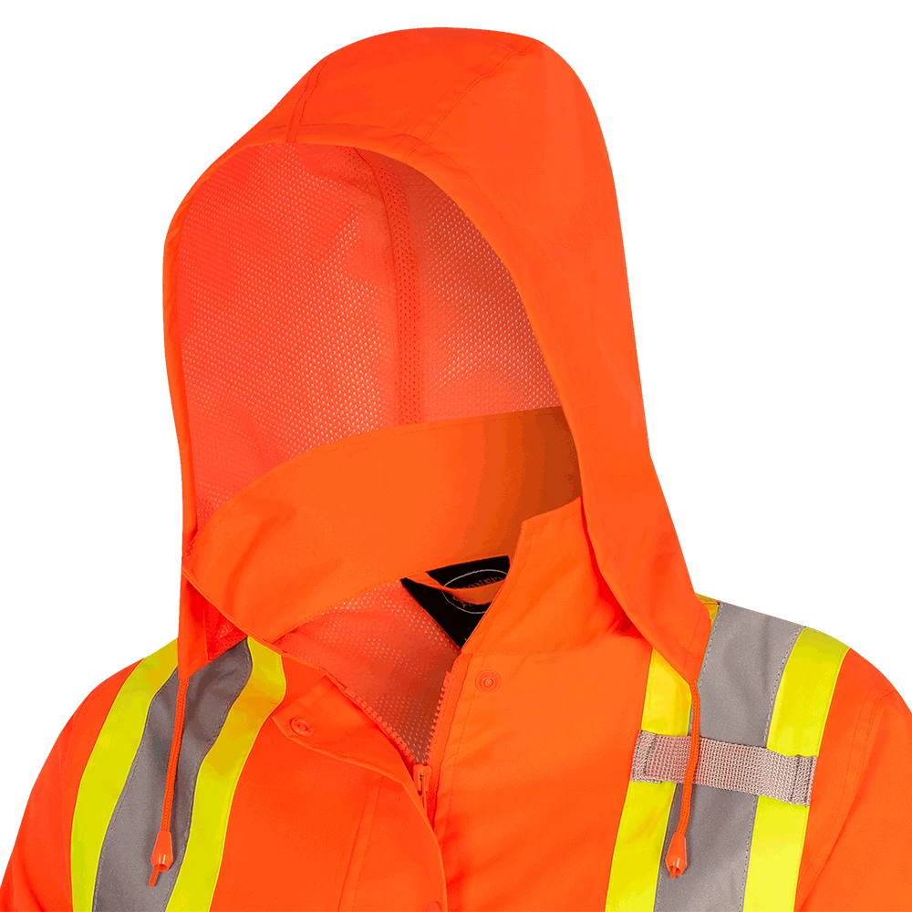 Hi-Vis Work Wear Pioneer "The Rock" Women's 300D Oxford Polyester Waterproof Safety Rain Jacket 9 Hi-Vis Work Wear Pioneer "The Rock" Women's 300D Oxford Polyester Waterproof Safety Rain Jacket