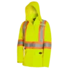 Hi-Vis Work Wear Pioneer "The Rock" Women's 300D Oxford Polyester Waterproof Safety Rain Jacket