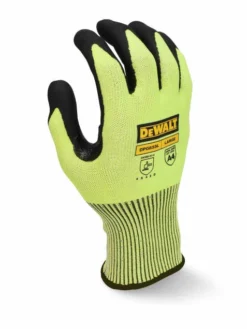 DeWalt Workwear Work Gloves DeWalt DPG855 Hi-Vis Cut Resistant Fiberglass Glove With Foam Nitrile Palm - Pack Of 12 Pairs