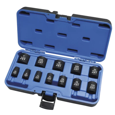 Power Tool Accessories Jet 3/8" Dr. Impact Socket Set - SAE - 6 Point - 12 Piece 3 Power Tool Accessories Jet 3/8" Dr. Impact Socket Set - SAE - 6 Point - 12 Piece