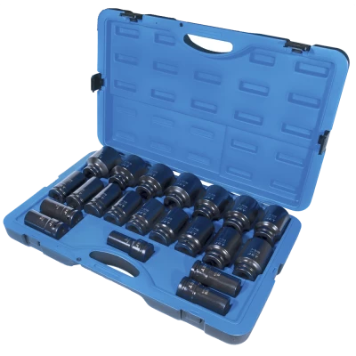 Power Tool Accessories Jet 3/4" Dr. Deep Impact Socket Set - SAE Deep - 6 Point - 21 Piece 3 Power Tool Accessories Jet 3/4" Dr. Deep Impact Socket Set - SAE Deep - 6 Point - 21 Piece