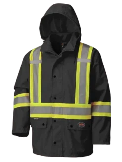 Hi-Vis Work Wear Pioneer 450D Waterproof Hi Vis Rain Jacket | S-4XL