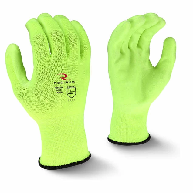 Radians Hi-Viz Breathable Polyester Gloves With Polyurethane Grip - Pack Of 12 Pairs Work Gloves 3 Radians Hi-Viz Breathable Polyester Gloves With Polyurethane Grip - Pack Of 12 Pairs Work Gloves